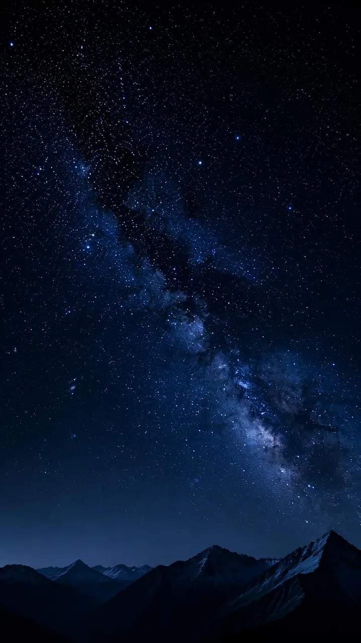 Céu estrelado minimalista com via láctea sutil