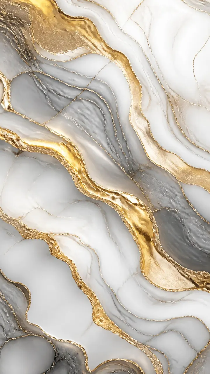 Ondas de mármore branco, cinza e dourado — variação 1
