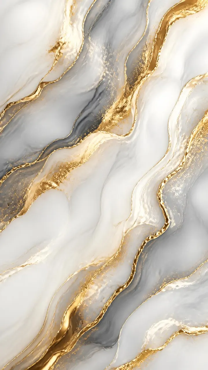 Ondas de mármore branco, cinza e dourado — variação 2